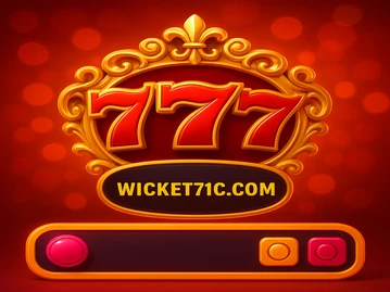 wicket71 অনলাইন গেমিং প্ল্যাটফর্মের ইন্টারফেসটি রীল, চিহ্নসমূহ এবং আধুনিক নকশা প্রদর্শন করে